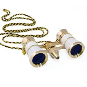 Levenhuk Broadway 325F Opera Glasses (White & Gold)